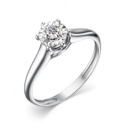 Inel din aur alb cu pietre Diamant