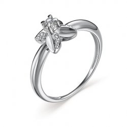 Inel din aur alb cu pietre Diamant