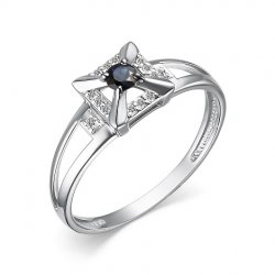 Inel din aur alb cu pietre Diamant, Safir