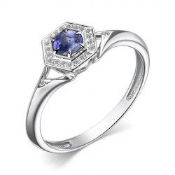 Inel din aur alb cu pietre Diamant, Tanzanit