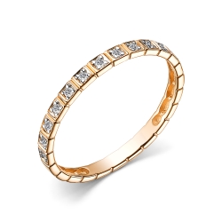 Кольцо из красного золота с камнями Бриллиант