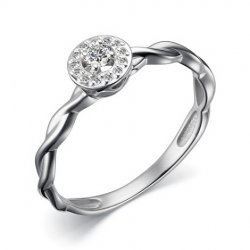 Inel din aur alb cu pietre Diamant