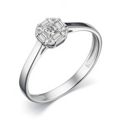 Inel din aur alb cu pietre Diamant
