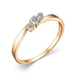 Inel din aur roșu cu pietre Diamant