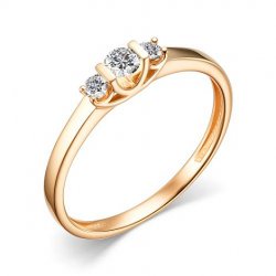 Inel din aur roșu cu pietre Diamant