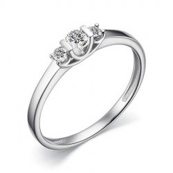 Inel din aur alb cu pietre Diamant