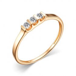 Inel din aur roșu cu pietre Diamant