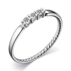 Inel din aur alb cu pietre Diamant