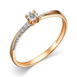Inel din aur roșu cu pietre Diamant