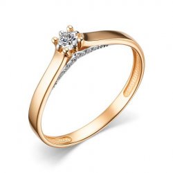 Inel din aur roșu cu pietre Diamant
