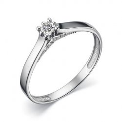 Inel din aur alb cu pietre Diamant