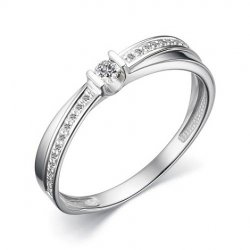 Inel din aur alb cu pietre Diamant