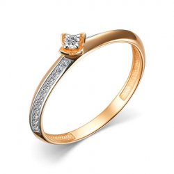 Inel din aur roșu cu pietre Diamant