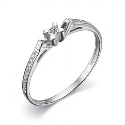 Inel din aur alb cu pietre Diamant