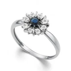 Inel din aur alb cu Diamant, Safir