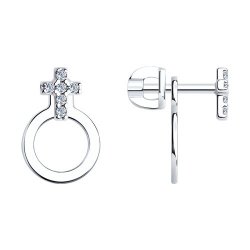 Cercei Pusete din argint  cu pietre Cubic Zirconia Incolor