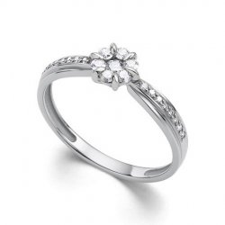 Inel din aur alb cu pietre Diamant