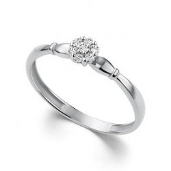 Inel din aur alb cu pietre Diamant