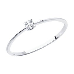 Кольцо из белого золота с камнями Бриллиант