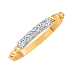 Inel din aur roșu cu Cubic Zirconia Incolor