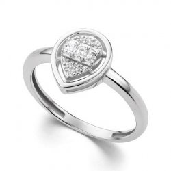 Inel din aur alb cu pietre Diamant