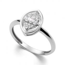 Inel din aur alb cu pietre Diamant