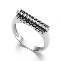 Inel din aur alb cu pietre Diamant, Diamant negru