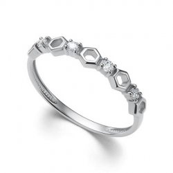 Inel din aur alb cu pietre Diamant
