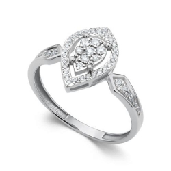 Inel din aur alb cu pietre Diamant