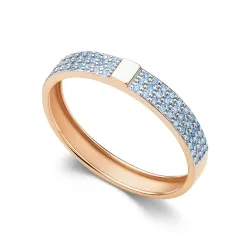 Inel din aur roșu cu Diamant Sky Blue