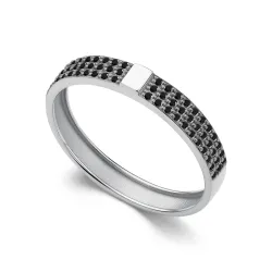 Inel din aur alb cu Diamant negru