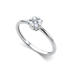 Кольцо из белого золота с камнями Бриллиант