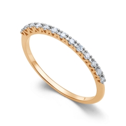 Verighetă din aur roșu cu pietre Diamant