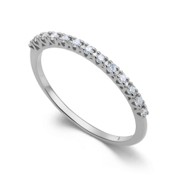 Verighetă din aur alb cu pietre Diamant