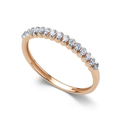 Verighetă din aur roșu cu pietre Diamant
