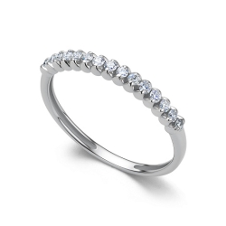 Verighetă din aur alb cu pietre Diamant