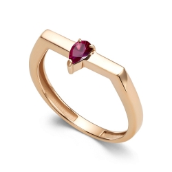 Кольцо из красного золота с камнями Рубин