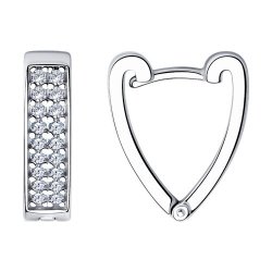 Серьги из серебра с камнями Фианит