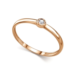 Inel din aur roșu cu pietre Diamant