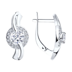 Cercei din argint  cu pietre Cubic Zirconia Incolor
