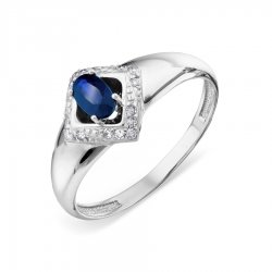 Inel din aur alb cu pietre Diamant, Safir