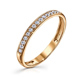 Inel din aur roșu cu pietre Cubic Zirconia Incolor