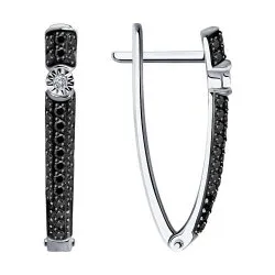 Cercei din aur alb cu Diamant, Diamant negru