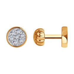 Cercei Pusete din aur roșu cu pietre Cubic Zirconia Incolor