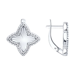 Cercei din argint  cu pietre Cubic Zirconia Incolor