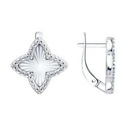 Серьги из серебра с камнями Фианит