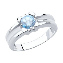 Inel din argint  cu pietre Topaz albastru