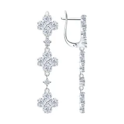 Cercei Suspendați din argint cu Cubic Zirconia Incolor