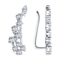 Cercei din argint  cu pietre Cubic Zirconia Incolor