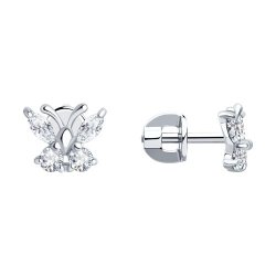 Cercei Pusete din argint  cu pietre Cubic Zirconia Incolor